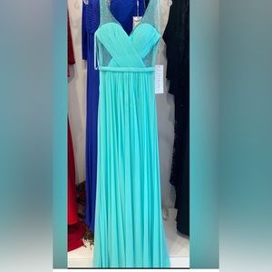 Long Teal Corset Dress